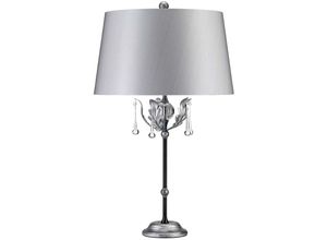 4059157250048 - Tischlampe Beistelllampe Schreibtischlampe Schwarz-Silber h 72 cm 1-Flammig