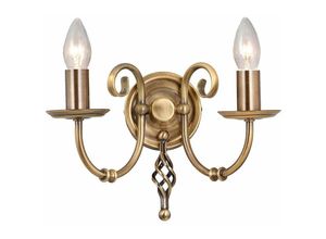 4059157250130 - Etc-shop - Wandlampe Leuchte Stahl Messing h 185 cm Flurleuchte 2 Flammig Klassisch