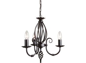 4059157250161 - Kronleuchter Hängelampe Deckenleuchte Stahl Schwarz d 36 cm Esszimmerlampe