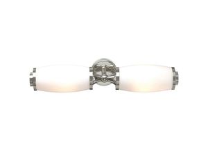 4059157250970 - Etc-shop - Wandlampe Leuchte Spiegellampe silber Badezimmerleuchte Glas weiß 2 flammig