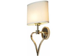 4059157250987 - Wandleuchte Lampe Schlafzimmerleuchte Herz Design Flurlampe gold Textil weiß led