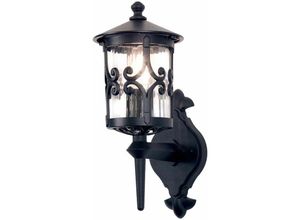 4059157251267 - Etc-shop - Außenleuchte Wandlampe ALU-Druckguss Glas h 42cm Laterne Schwarz 1 Flammig Antik