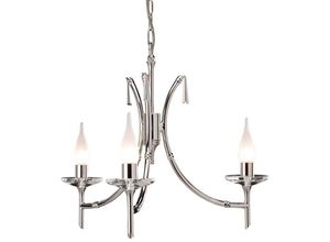 4059157251588 - Kronleuchter Hängelampe Deckenlampe led Nickel Esszimmerleuchte 3-Flammig