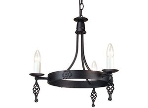 4059157251724 - Kronleuchter Hängelampe Deckenleuchte Stahl Schwarz d 48 cm Esszimmerlampe