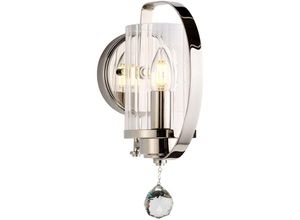 4059157251779 - Etc-shop - Wandlampe Leuchte Stahl Nickel h 303 cm Flurleuchte 1 Flammig Kristalldekor