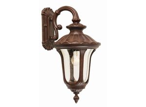 4059157251946 - Etc-shop - Außenleuchte Wandlampe Laterne Stahl mundgeblasenes Glas h 47 cm Bronze IP44