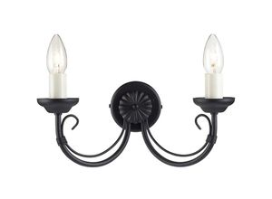 4059157252004 - Etc-shop - Wandlampe Leuchte Stahl Schwarz Klassisch Flurlampe b 34 cm 2 Flammig