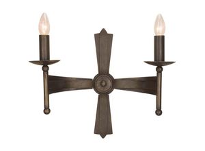 4059157252677 - Wandlampe Leuchte Eisen Bronze H 37 cm Flurlampe 2 Flammig Kerzenlampe