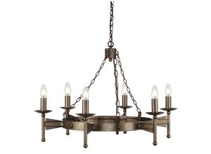 4059157252707 - Etc-shop - Kronleuchter Hängelampe Deckenleuchte Eisen Bronze d 81 cm Esszimmerlampe