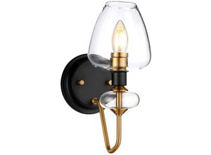 4059157252776 - Etc-shop - Wandlampe Leuchte Stahl Glas b 134 cm 1 Flammig klassisch anthrazitschwarz