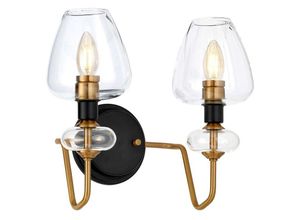 4059157252790 - Etc-shop - Wandlampe Leuchte Stahl Glas b 345 cm 2 Flammig klassisch anthrazitschwarz