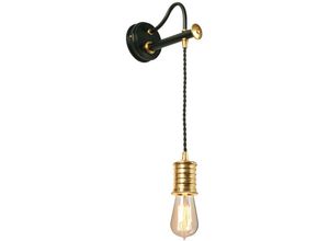 4059157254183 - Etc-shop - Wandlampe Leuchte Pendellampe Höhenverstellbar Schwarz Messing h 1224 cm