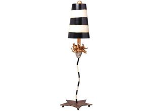 4059157254800 - Beistellleuchte Wohnzimmerleuchte Bodenlampe Blattgold taupe schwarz E27 Stahl