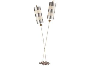 4059157254909 - Etc-shop - Stehlampe Stehleuchte Wohnzimmerlampe Stahl Beige Silber h 1981 cm 2 Flammig