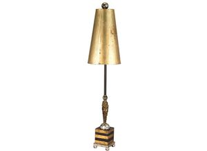 4059157254930 - Tischleuchte Schreibtischlampe Beistelllampe Stahl Blattgold H 102 cm 1 Flammig