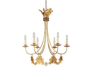 4059157255128 - Kronleuchter Deckenleuchte Hängelampe Luster Stahl Gold D 762 cm 6 Flammig