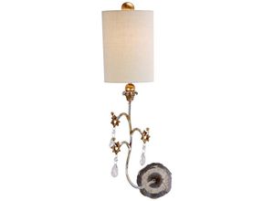 4059157255180 - Etc-shop - Wandlampe Leuchte Stahl Leinenschirm Silber h 686 cm Flurleuchte 1 Flammig