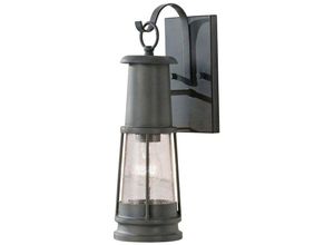 4059157256279 - Etc-shop - Außenleuchte Wandlampe alu mundgeblasenes Glas 1 Flammig h 411 cm Veranda Hof