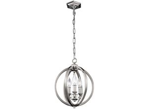 4059157256392 - Pendellampe Deckenleuchte Hängelampe Stahl Nickel d 286 cm Kugel-Design