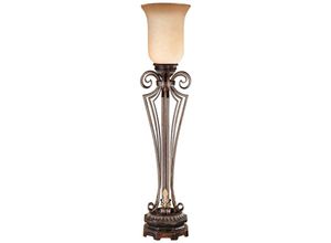 4059157256415 - Tischlampe Beistelllampe Nachttischlampe Stahl Braunglas Bronze h 98 cm