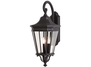 4059157256439 - Etc-shop - Außenleuchte Wandlampe Laterne Antik alu Glas Schwarz h 762 cm Gartenlampe