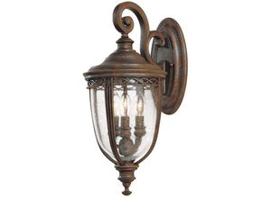 4059157256927 - Etc-shop - Außenleuchte Wandlampe Bronze Stahl Glas Bronze Gartenlampe Antik 3 Flammig