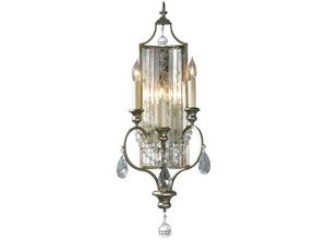 4059157257214 - Wandlampe Leuchte Kristalllampe Glas Spiegelgas h 692 cm 3 Flammig Flurleuchte