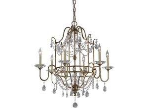 4059157257238 - Etc-shop - Kronleuchter Hängelampe Deckenleuchte Kristalle Glas Gold-Silber d 667cm Luster