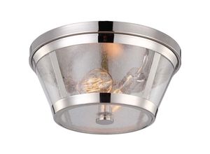 4059157257320 - Deckenleuchte Lampe Wohnzimmerleuchte alu Glas Nickel d 349 cm 2 Flammig