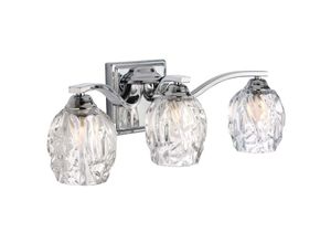 4059157257818 - Etc-shop - Wandleuchte Lampe Spiegelleuchte Kristallglas Badezimmerleuchte chrom 3 flammig