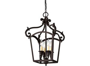 4059157258303 - Pendellampe Deckenleuchte Hängelampe Stahl Bronze Laternen-Design d 38 cm