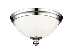 4059157258754 - Deckenleuchte Wohnzimmerlampe Leuchte Stahl Glas Nickel d 33 cm Klassisch