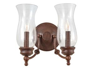 4059157259102 - Etc-shop - Wandlampe Leuchte Stahl Glas Bronze Vintage-Stil h 262 cm Flurlampe 2 Flammig