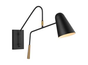 4059157259584 - Wandlampe Leuchte Designlampe Schlafzimmerleuchte Schwarz Stahl 1 Flammig