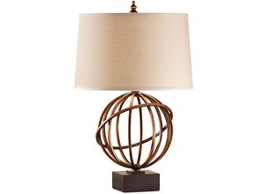 4059157259690 - Tischleuchte Beistelllampe Nachttischlampe Stahl Gold h 58 cm Wohnzimmerlampe