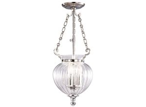 4059157260450 - Pendellampe Deckenlampe Hängeleuchte Stahl Glas Nickel d 22 cm Esszimmerlampe