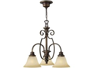 4059157262614 - Kronleuchter Hängelampe Deckenleuchte Stahl Alabasterglas Bronze d 571 cm