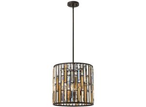 4059157263482 - Pendelleuchte Deckenlampe Hängelampe Kristalle Stahl Bernsteinperle Bronze