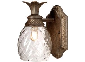 4059157264809 - Etc-shop - Wandlampe Leuchte Stahl Glas Bronze Flurleuchte h 22 cm 1 Flammig klassisch