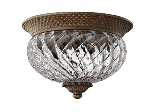 4059157264847 - Deckenleuchte Wohnzimmerlampe Lampe Stahl Glas Perlbronze D 305 cm 2 Flammig