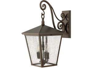 4059157265370 - Etc-shop - Außenleuchte Laterne Wandlampe Stahl Glas Bronze h 55 cm IP44 1x E27 1 Flammig