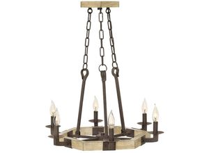 4059157265738 - Etc-shop - Kronleuchter Hängelampe Deckenlampe Massivholz Eisen d 626 cm Esszimmerlampe