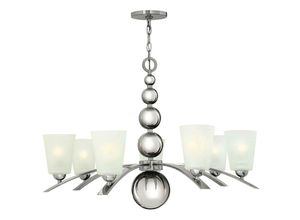 4059157265820 - Etc-shop - Kronleuchter Hängelampe Deckenleuchte Stahl Glas Nickel d 813cm Esszimmerlampe