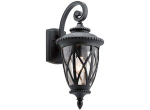 4059157266339 - Außenleuchte Laterne Wandlampe Glas Schwarz h 595 cm Gartenlampe IP44 E27 Antik