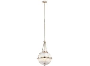 4059157266605 - Etc-shop - Pendelleuchte Deckenlampe Hängeleuchte Glas Nickel d 384 cm Esszimmerlampe