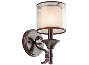 4059157267718 - Etc-shop - Wandlampe Leuchte Leinen Glas Stahl h 273 cm Flurlampe Treppenhaus Bronze