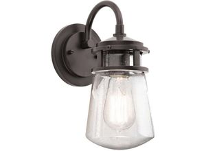 4059157267954 - Außenleuchte Wandlampe Laterne ALU Glas H 288 cm IP45 1 Flammig Bronze Hof