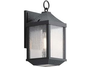 4059157268746 - Außenleuchte Laterne Wandlampe ALU Glas Schwarz H 343 cm IP44 1 Flammig E27