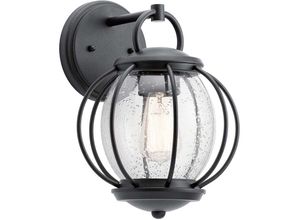 4059157269019 - Etc-shop - Außenleuchte Wandlampe Laterne Stahl h 307 cm Schwarz Gartenlampe Kugel-Design