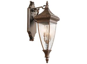 4059157269040 - Außenleuchte Laterne Wandlampe Metall Regenlass h 787 cm 3 Flammig Antik Bronze